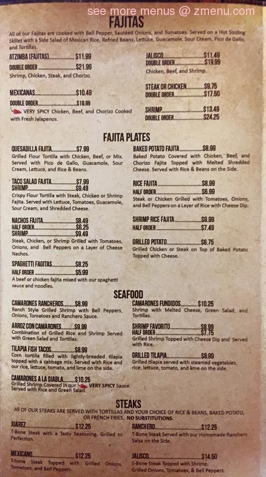 Atzimba Mexican Restaurant Menu - Image 3
